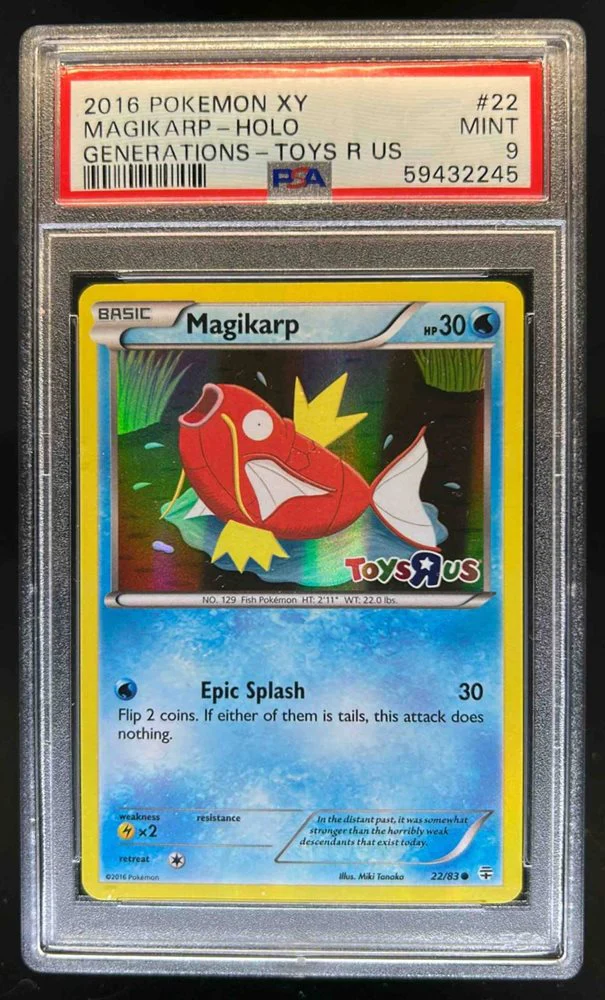 2016 POKEMON XY GENERATIONS #22 MAGIKARP-HOLO GENERATIONS-TOYS R US - PSA 9