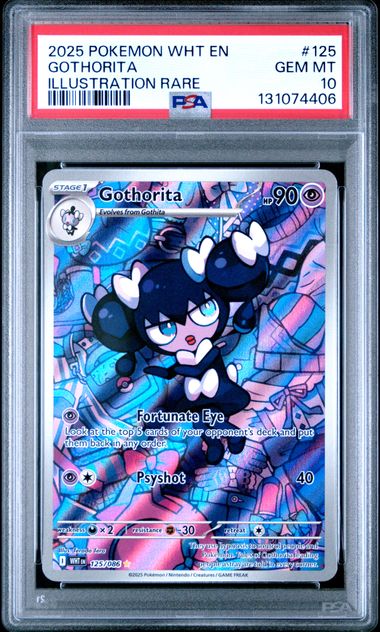 2025 POKEMON WHT EN-WHITE FLARE #125 GOTHORITA ILLUSTRATION RARE - PSA 10