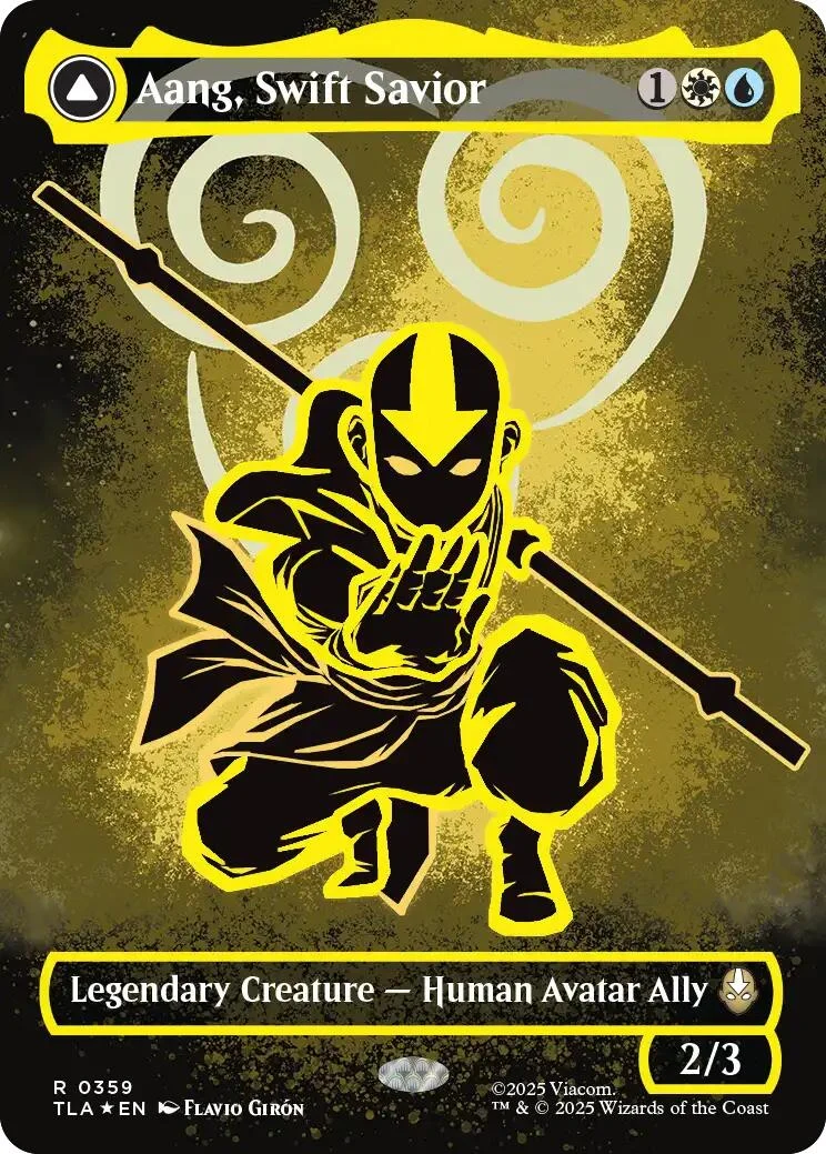 Aang, Swift Savior (Borderless) (Neon Ink Foil) (359) (Avatar: The Last Airbender)