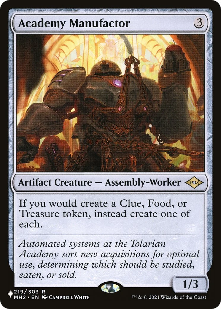 Academy Manufactor (219/303) (The List Reprints)
