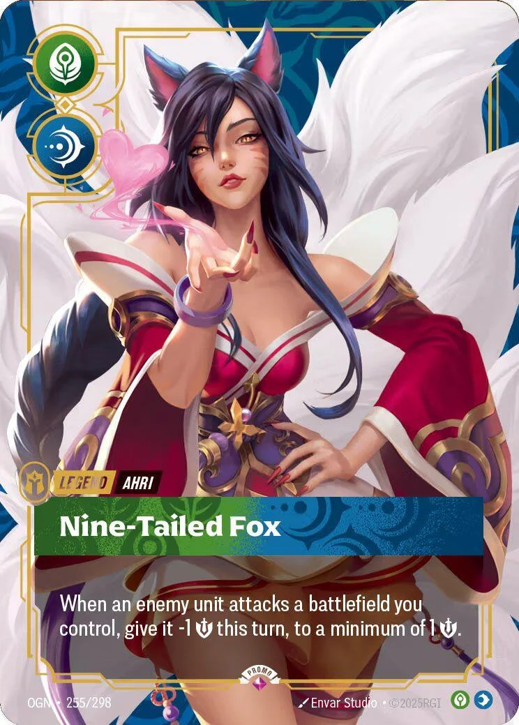 Ahri - Nine-Tailed Fox (Metal) (255/298) (Riftbound Organized Play Promotional Cards)