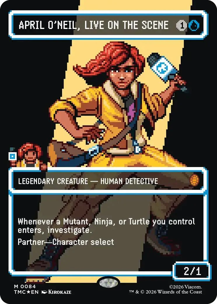 April O'Neil, Live on the Scene (Borderless) (Surge Foil) (84) (Teenage Mutant Ninja Turtles)