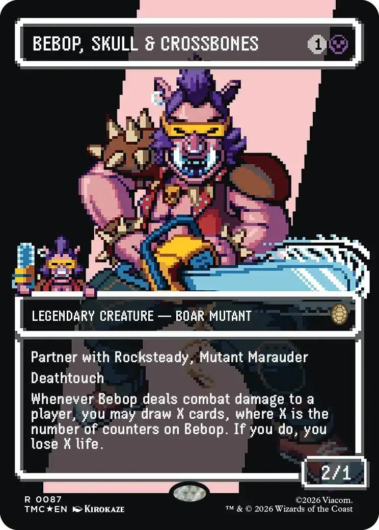 Bebop, Skull & Crossbones (Borderless) (Surge Foil) (87) (Teenage Mutant Ninja Turtles)