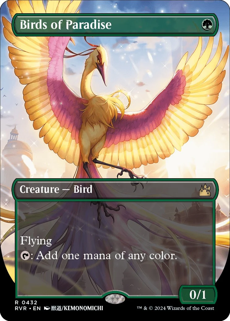 Birds of Paradise (Anime Borderless) (432) (Ravnica Remastered)