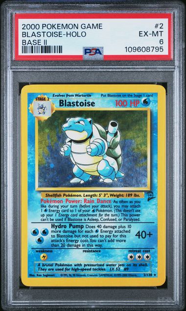 BLASTOISE-HOLO BASE II - PSA 6