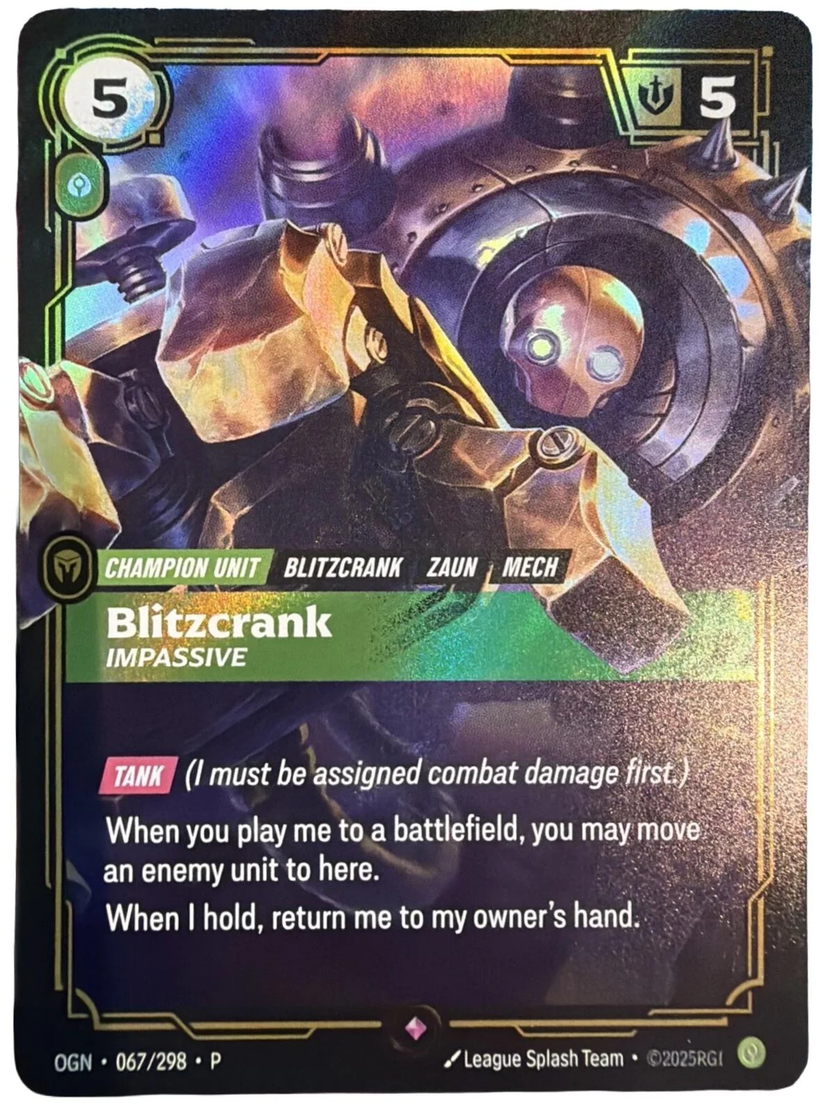 Blitzcrank - Impassive (067/298) (Riftbound Organized Play Promotional Cards)