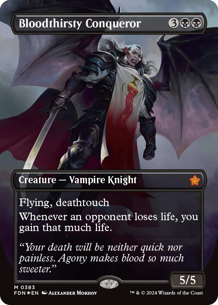 Bloodthirsty Conqueror (Borderless) (Mana Foil) (383) (Foundations)