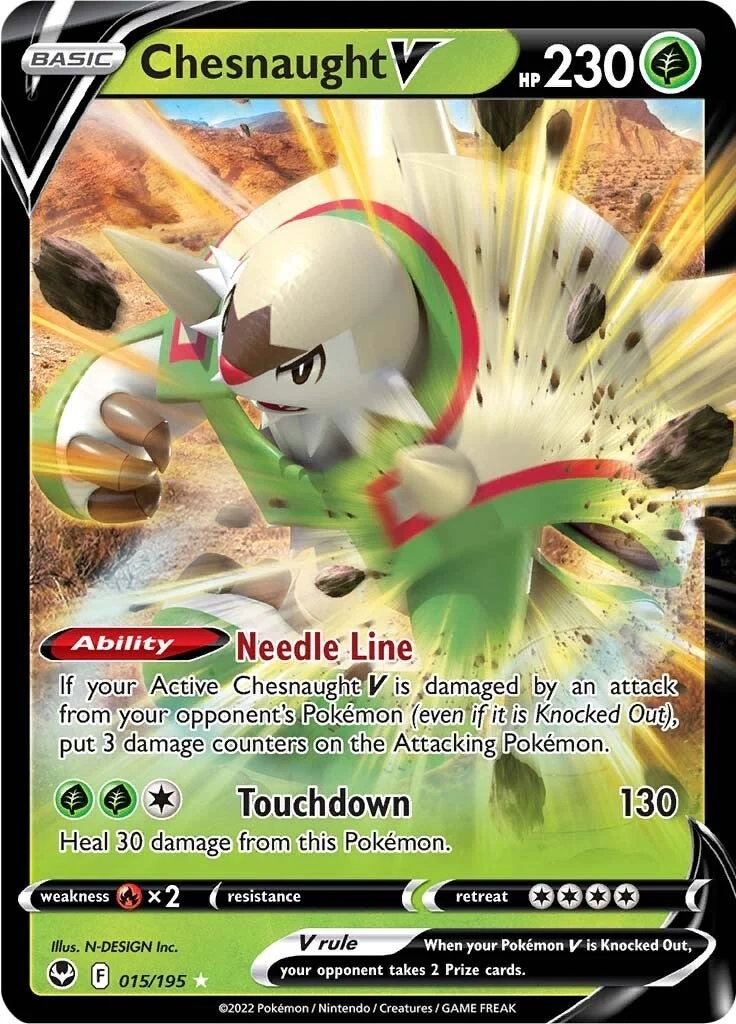 Chesnaught V (015/195) (SWSH12: Silver Tempest)