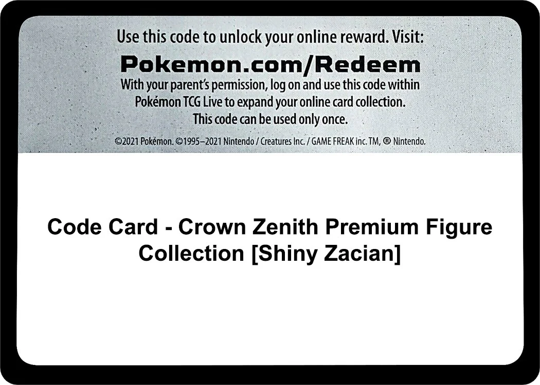 Code Card - Crown Zenith Premium Figure Collection [Shiny Zacian] (Crown Zenith)