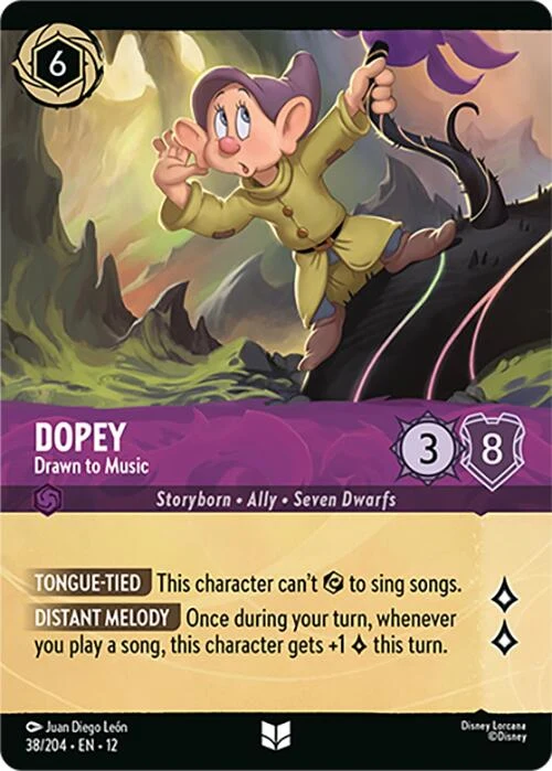 Dopey - Drawn to Music (Foil) (38/204) (Wilds Unknown)