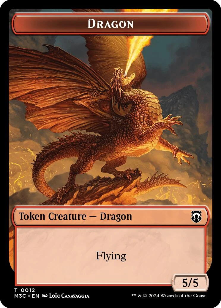 Dragon (Ripple Foil) // Copy Double-Sided Token (12 // 1)