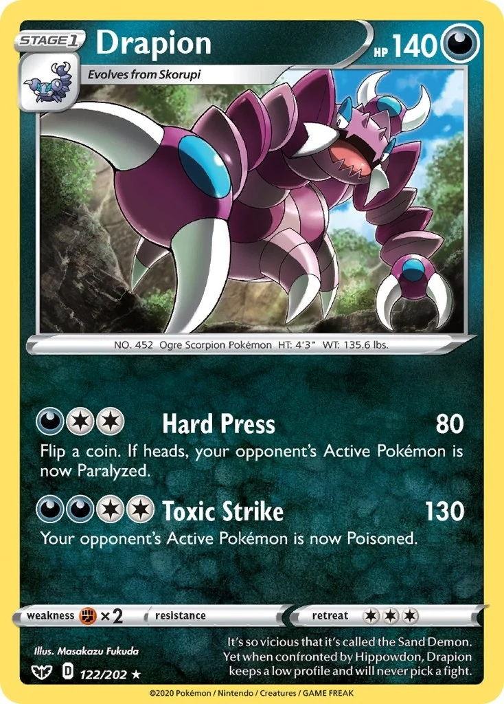Drapion (122/202) (SWSH01: Sword & Shield Base Set)