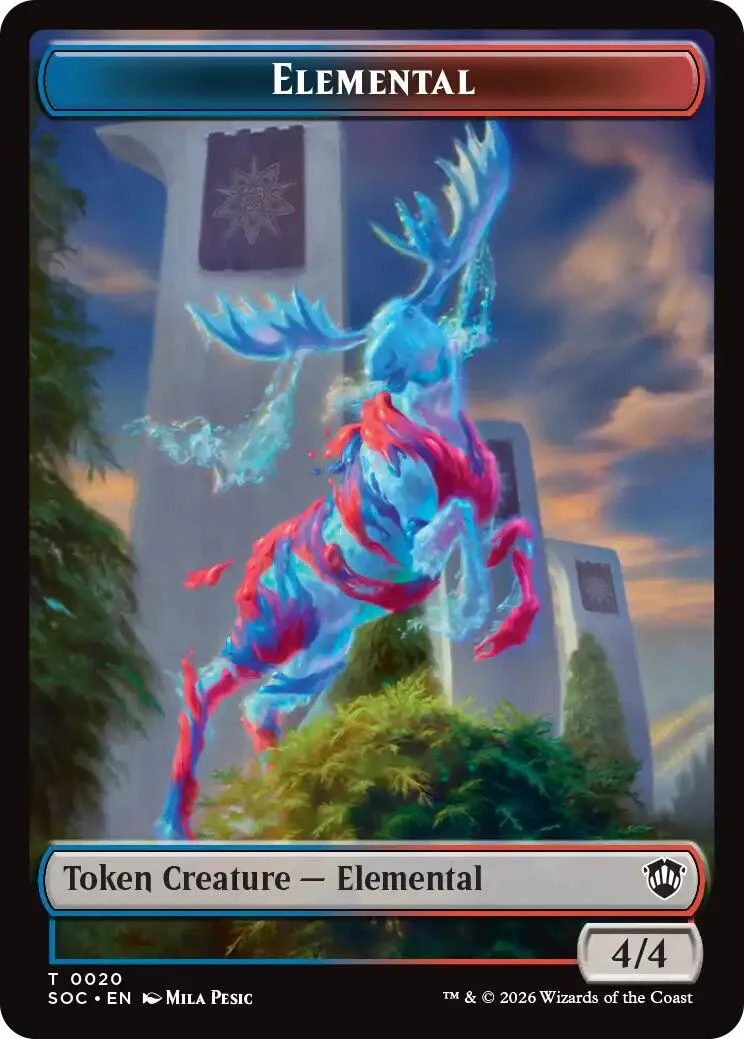 Elemental (0020) // Treasure Double-Sided Token (20 // 12) (Secrets of Strixhaven)