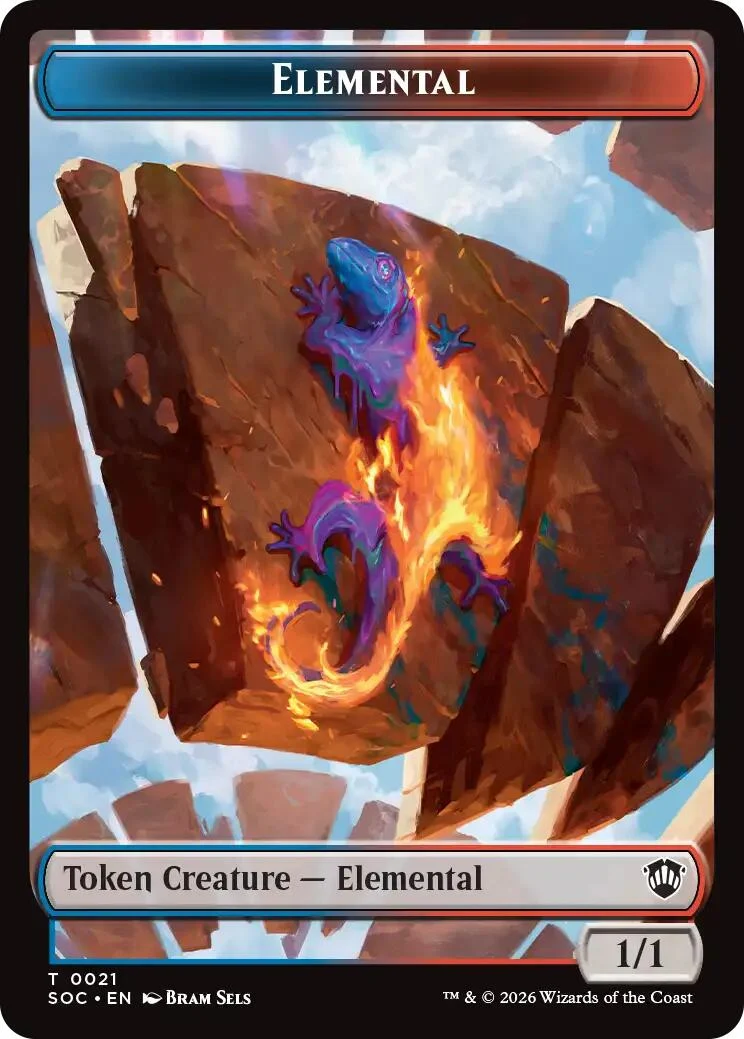 Elemental (0021) // Phyrexian Myr Double-Sided Token (21 // 8) (Secrets of Strixhaven)