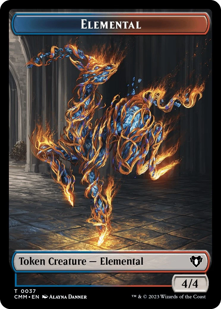 Elemental (0037) // Human Soldier Double-Sided Token (37 // 6) (Commander Masters)