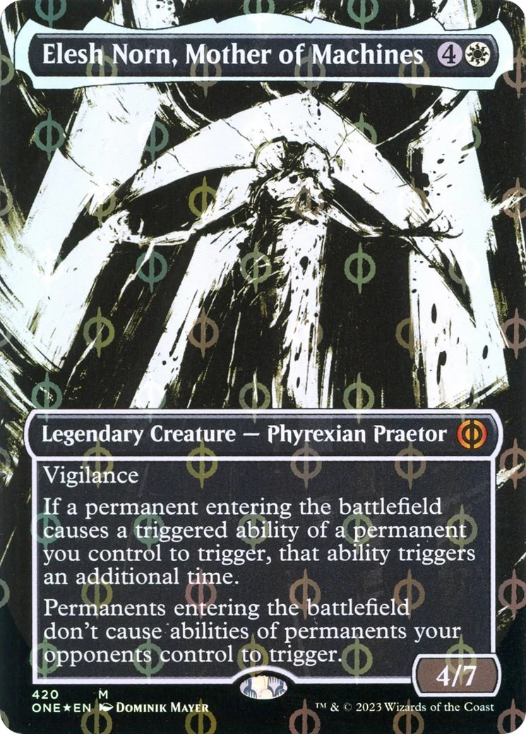 Elesh Norn, Mother of Machines (Showcase) (Step-and-Compleat Foil) (420) (Phyrexia: All Will Be One)