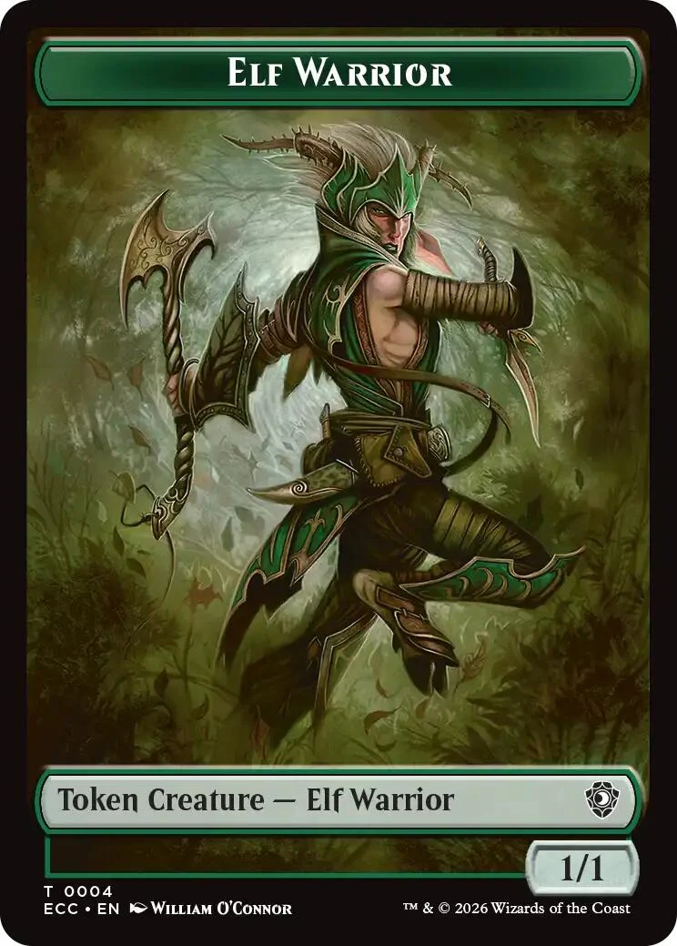 Elf Warrior (0004) // Plant (0005) Double-Sided Token (4 // 5) (Lorwyn Eclipsed)