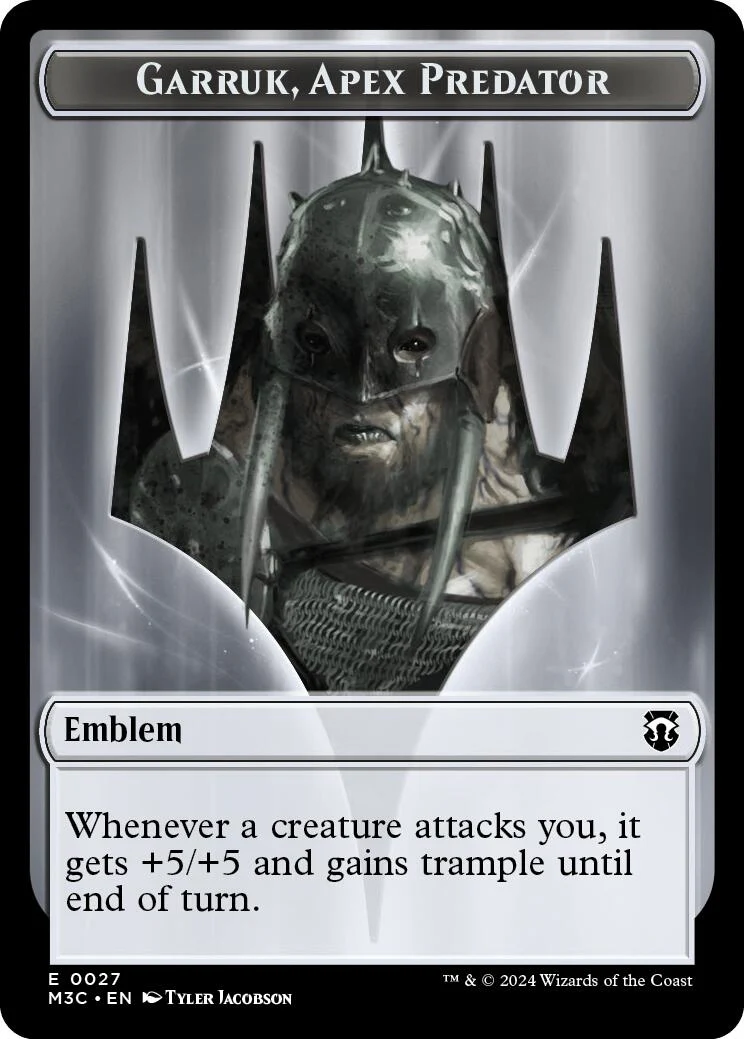 Emblem - Garruk, Apex Predator // Saproling Double-Sided Token (27 // 21)