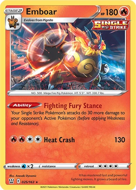 Emboar (025/163) (SWSH05: Battle Styles)