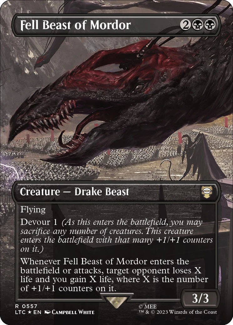 Fell Beast of Mordor (Borderless) (Surge Foil) (557)