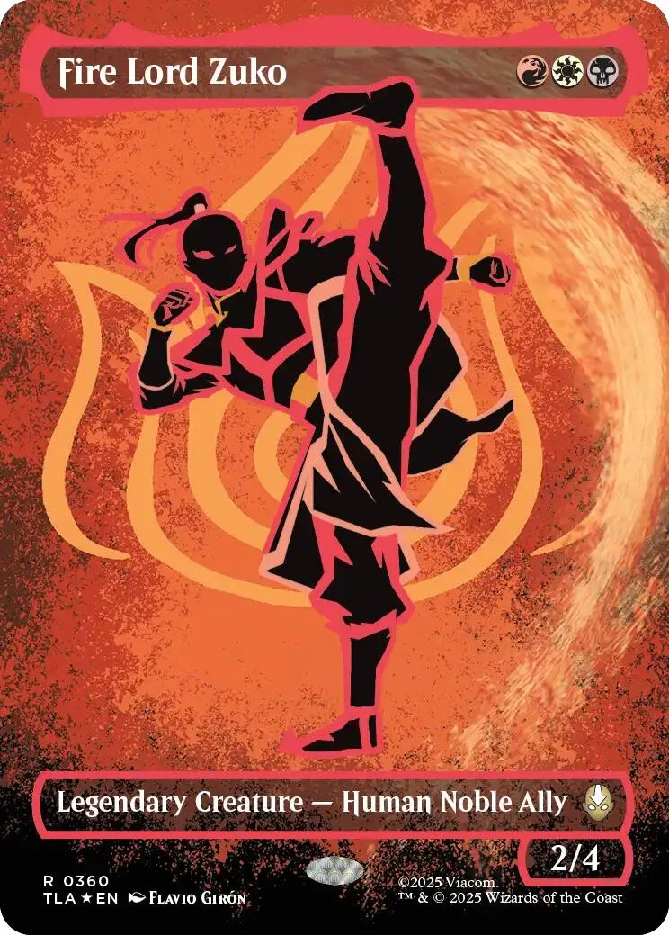 Fire Lord Zuko (Borderless) (Neon Ink Foil) (360) (Avatar: The Last Airbender)