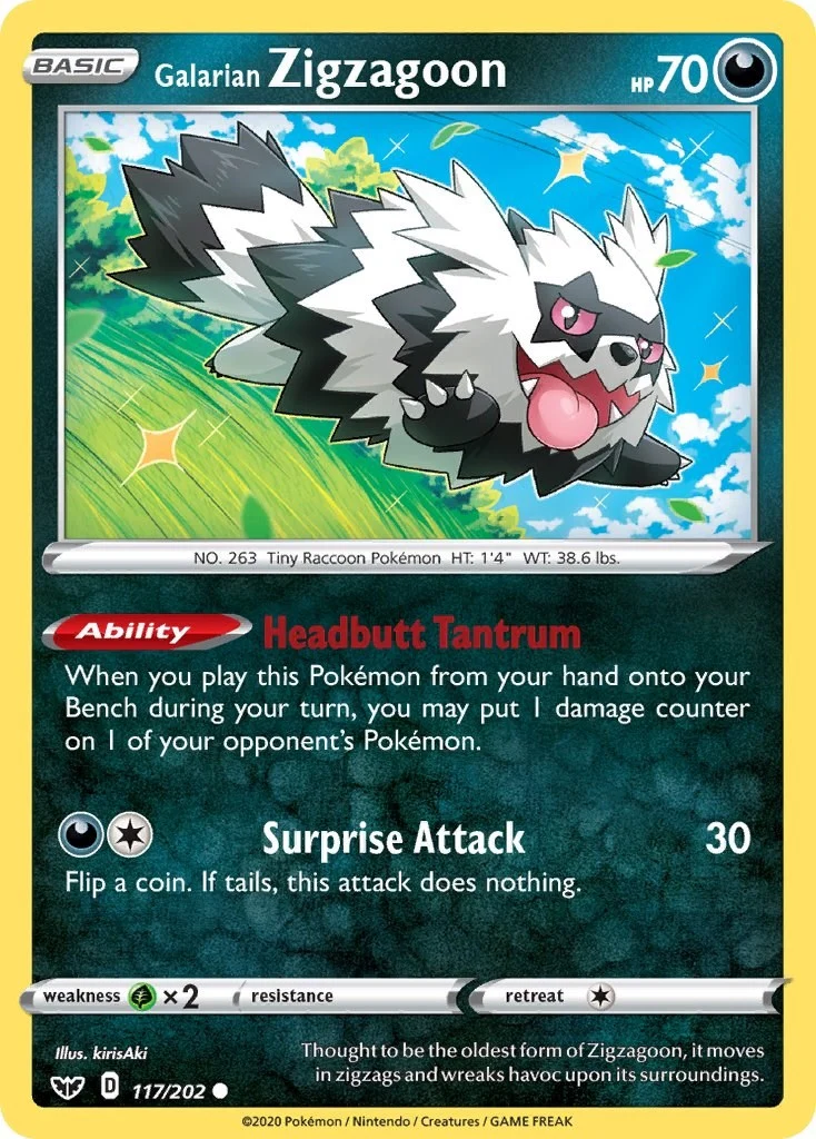 Galarian Zigzagoon (117/202) (SWSH01: Sword & Shield Base Set)