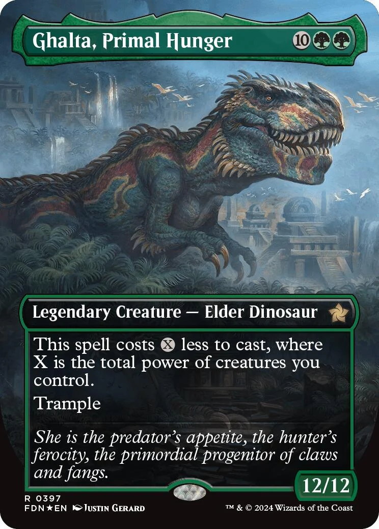 Ghalta, Primal Hunger (Borderless) (Mana Foil) (397) (Foundations)