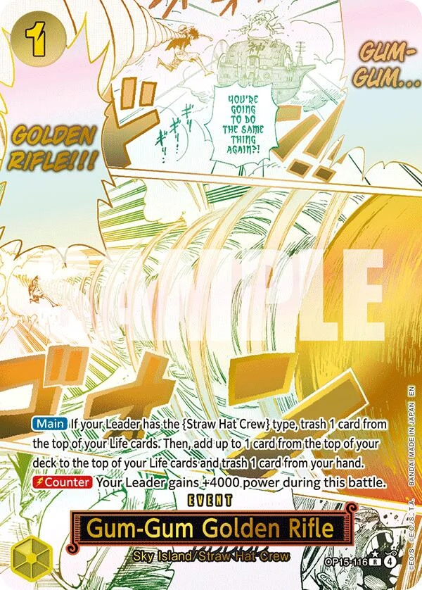 Gum-Gum Golden Rifle (Alternate Art) (OP15-116) (Adventure on Kami's Island)