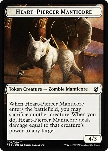 Heart-Piercer Manticore // Dragon Double-Sided Token (7 // 12) (Commander 2019)