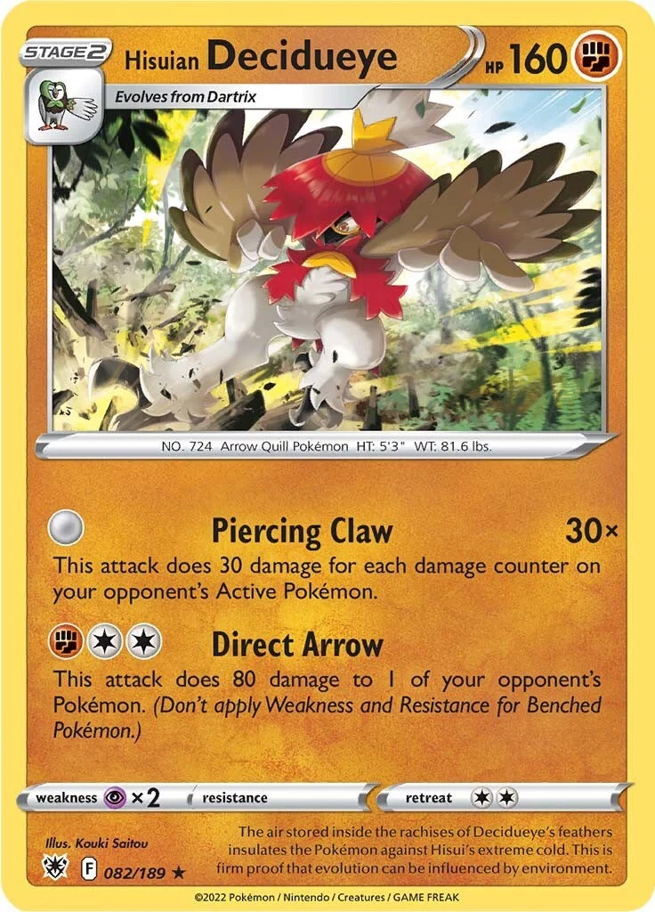 Hisuian Decidueye (082/189) (SWSH10: Astral Radiance)