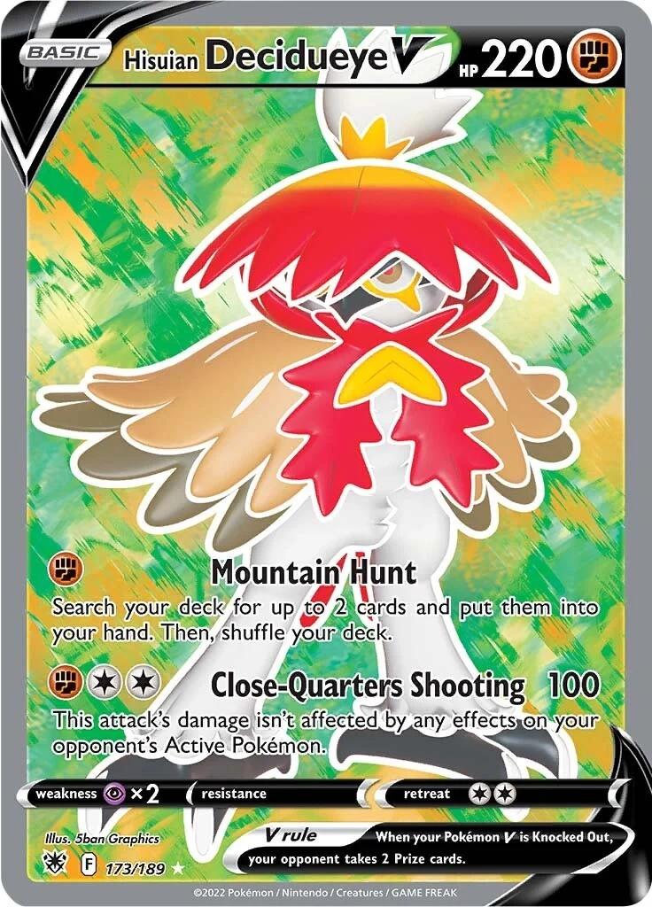 Hisuian Decidueye V (Full Art) (173/189) (SWSH10: Astral Radiance)