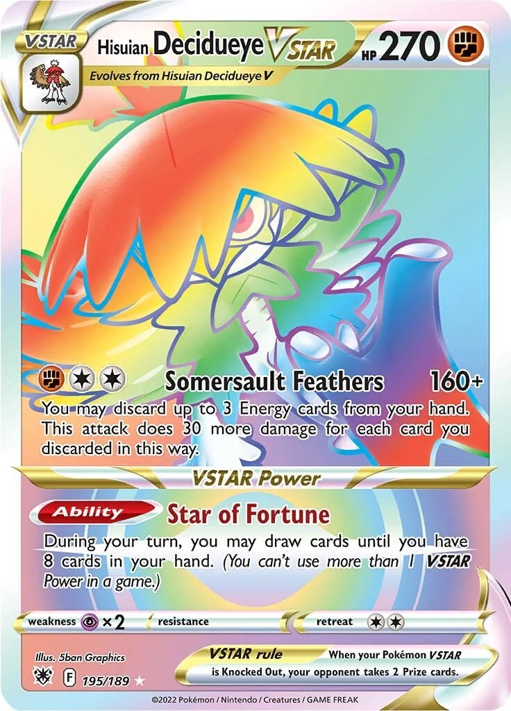 Hisuian Decidueye VSTAR (Secret) (195/189) (SWSH10: Astral Radiance)