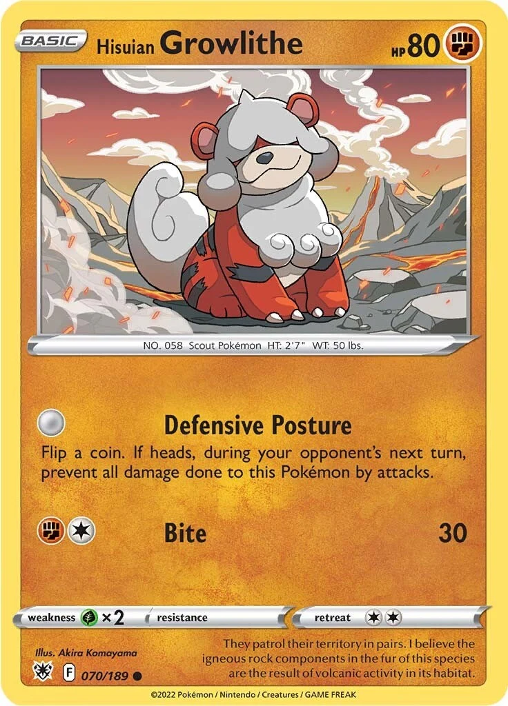 Hisuian Growlithe (070/189) (SWSH10: Astral Radiance)