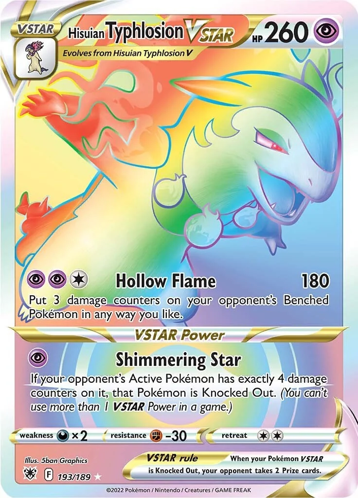 Hisuian Typhlosion VSTAR (Secret) (193/189) (SWSH10: Astral Radiance)