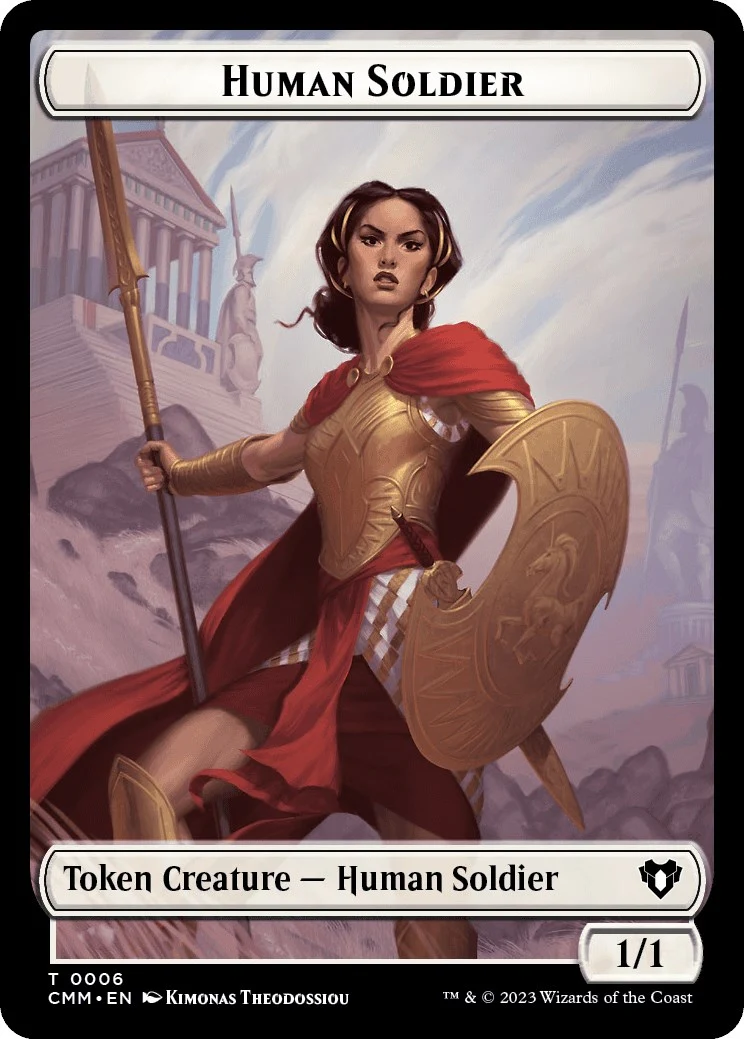 Human Soldier // Cat (0005) Double-Sided Token (6 // 5) (Commander Masters)
