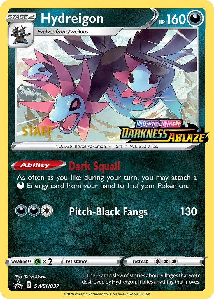 Hydreigon - SWSH037 (Prerelease) [Staff] (SWSH037) (SWSH: Sword & Shield Promo Cards)