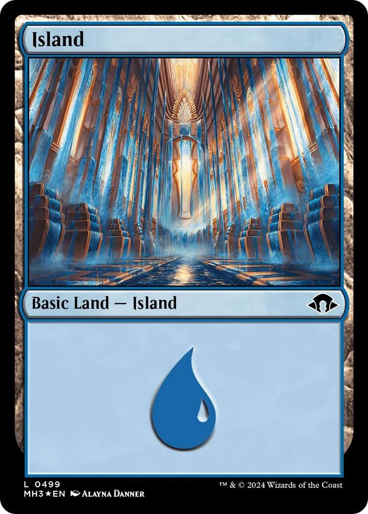 Island (0499) (Ripple Foil) (499) (Modern Horizons 3)