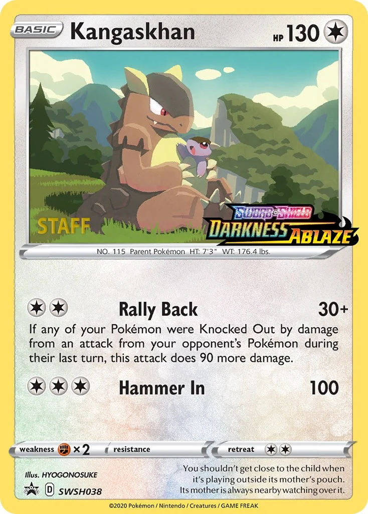 Kangaskhan - SWSH038 (Prerelease) [Staff] (SWSH038) (SWSH: Sword & Shield Promo Cards)