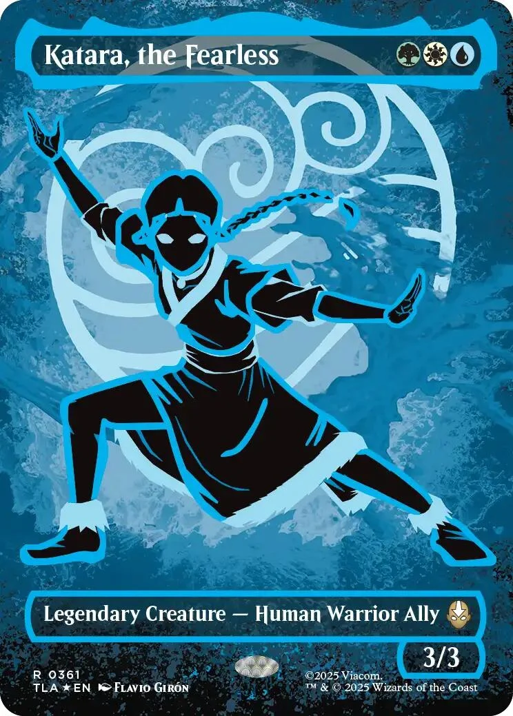 Katara, the Fearless (Borderless) (Neon Ink Foil) (361) (Avatar: The Last Airbender)