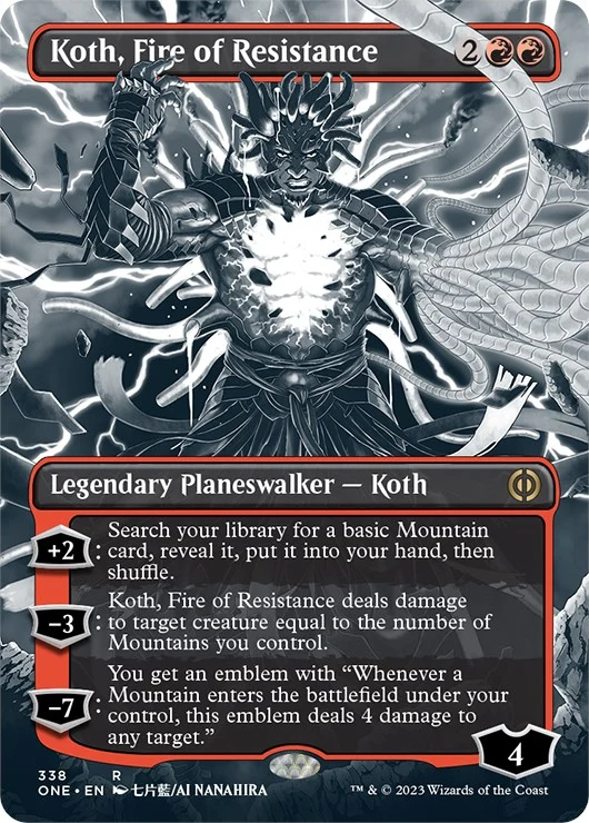 Koth, Fire of Resistance (Borderless) (338) (Phyrexia: All Will Be One)