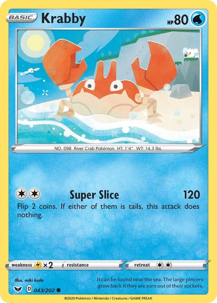 Krabby (043) (043/202) (SWSH01: Sword & Shield Base Set)