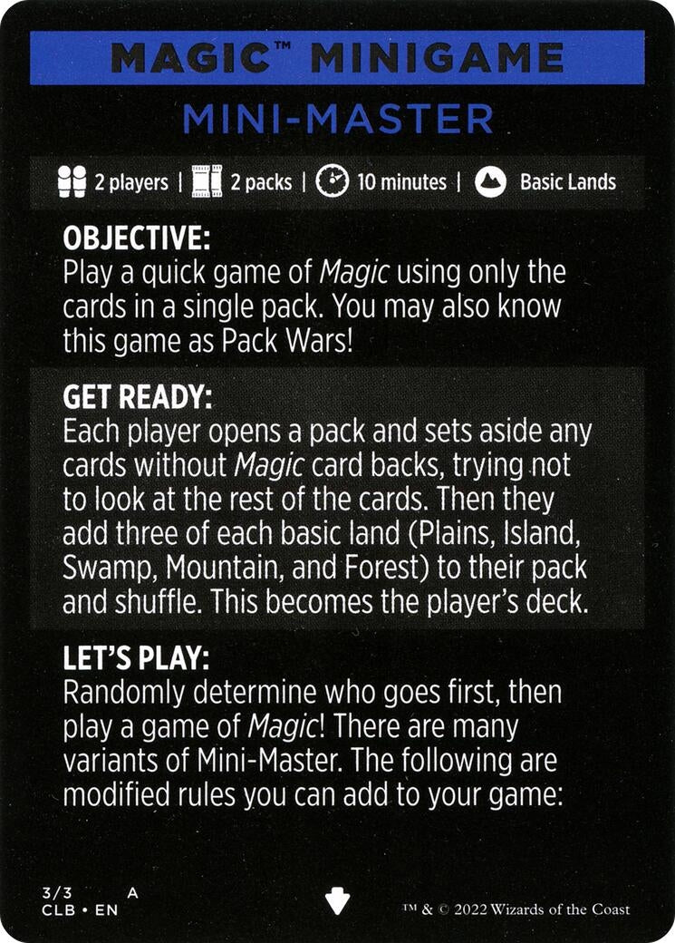 Magic Minigame: Mini-Master (3)