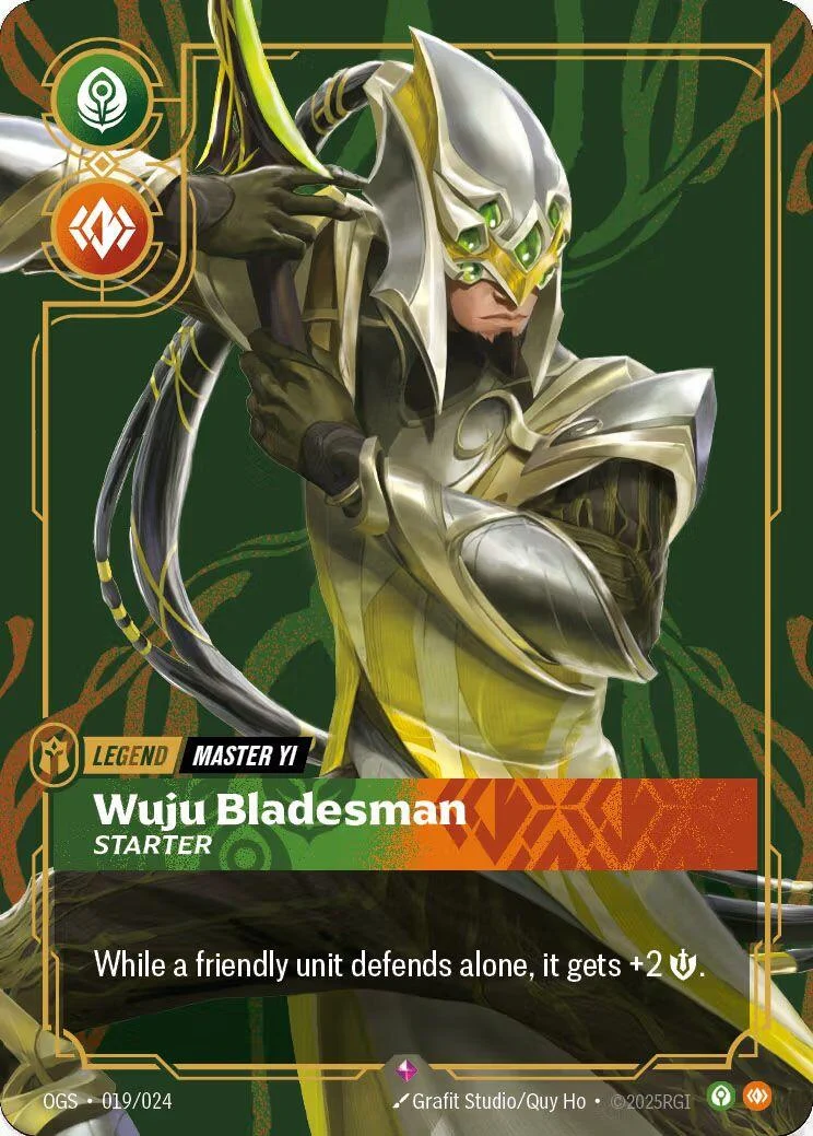 Master Yi - Wuju Bladesman (Metal) (019/024) (Riftbound Organized Play Promotional Cards)