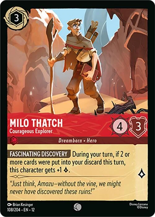 Milo Thatch - Courageous Explorer (108/204) (Wilds Unknown)