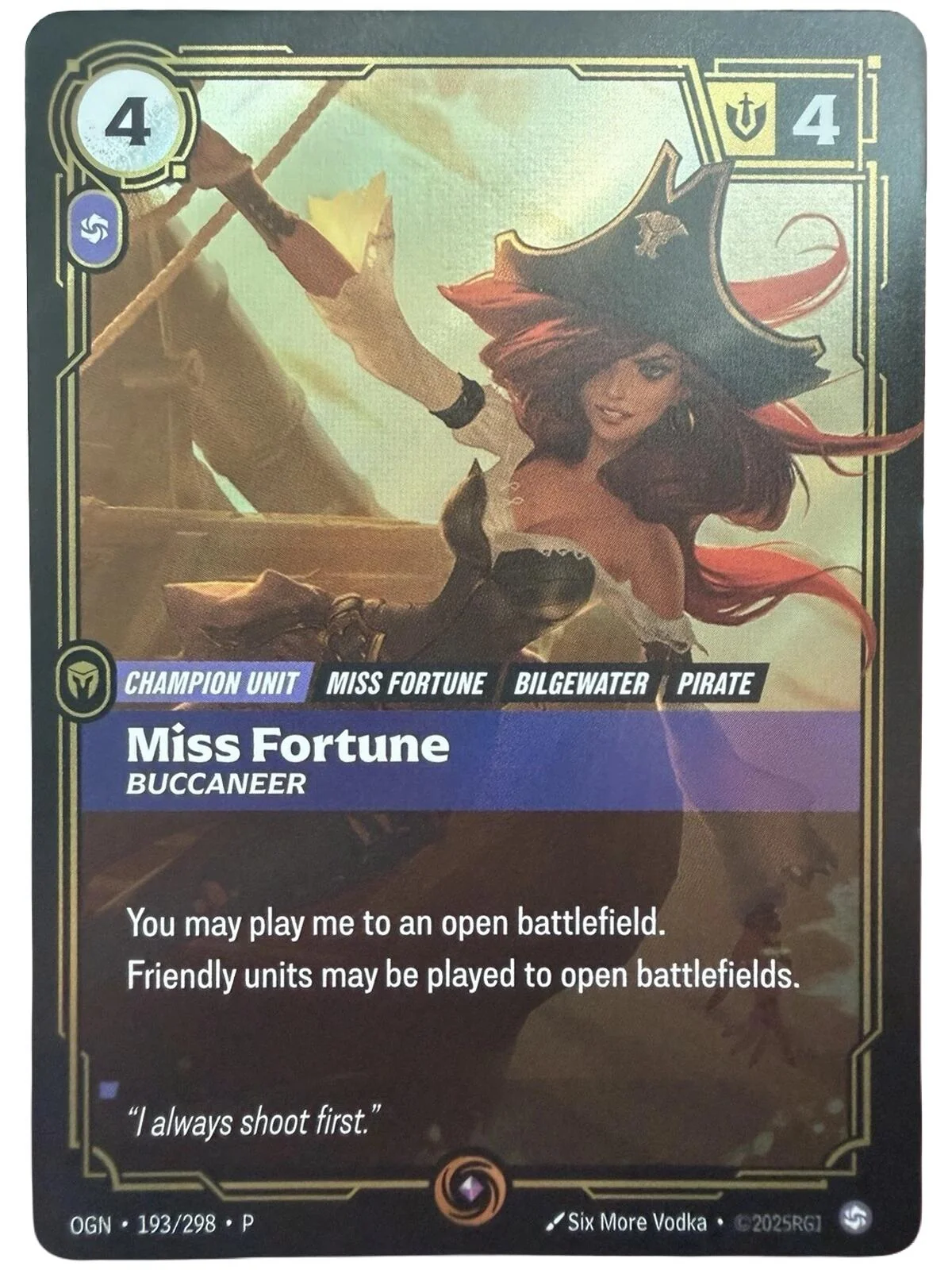 Miss Fortune - Buccaneer (193/298) (Riftbound Organized Play Promotional Cards)