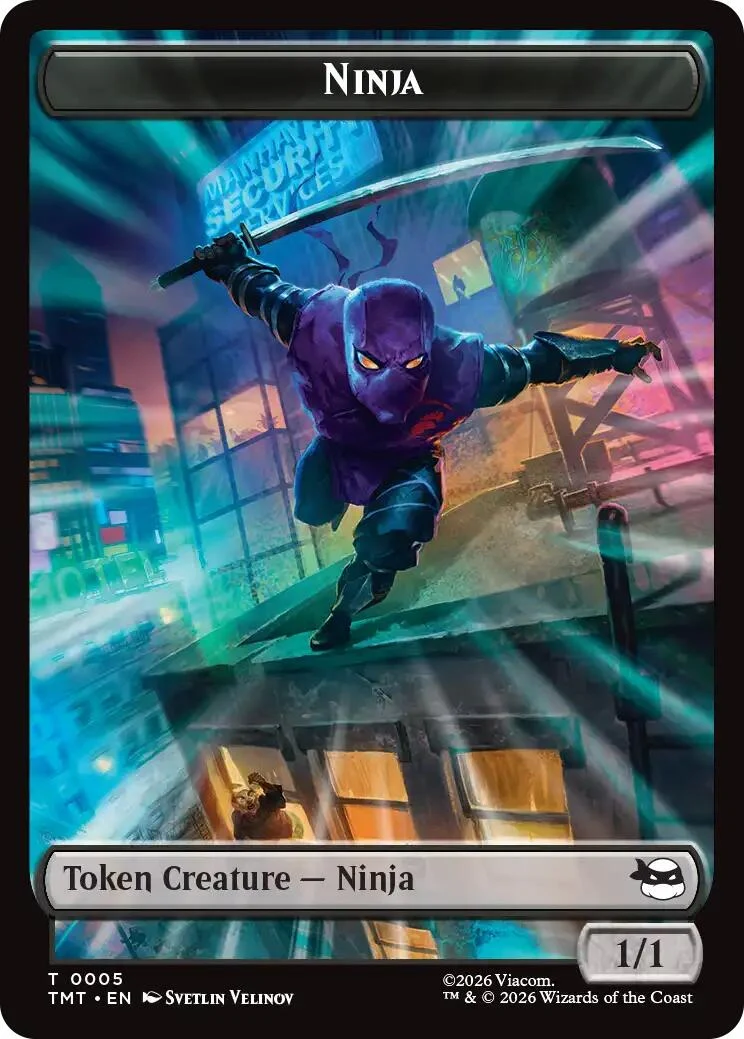Ninja // Mutagen Double-Sided Token (5 // 9) (Teenage Mutant Ninja Turtles)