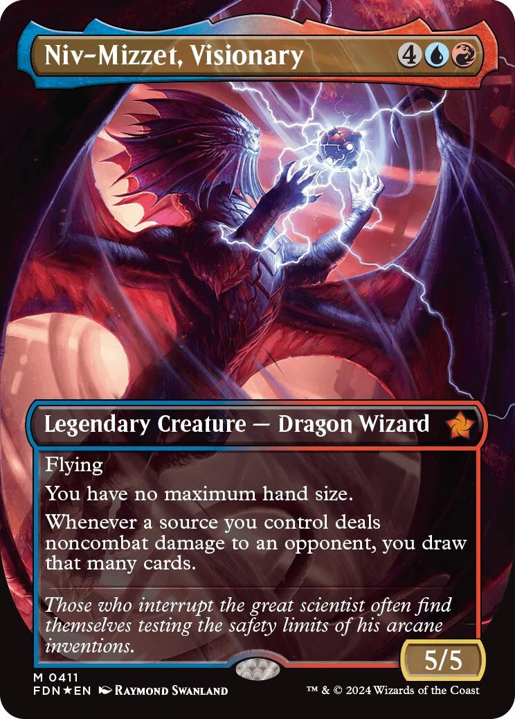 Niv-Mizzet, Visionary (Borderless) (Mana Foil) (411) (Foundations)