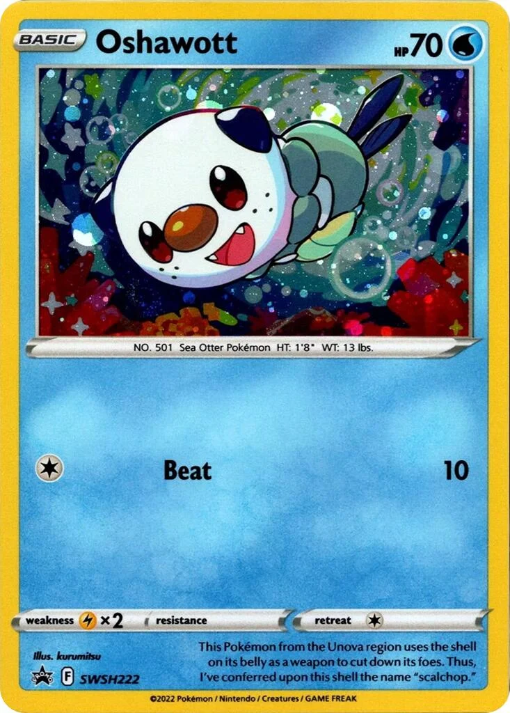 Oshawott - SWSH222 (Cosmo Holo) (SWSH222) (SWSH: Sword & Shield Promo Cards)
