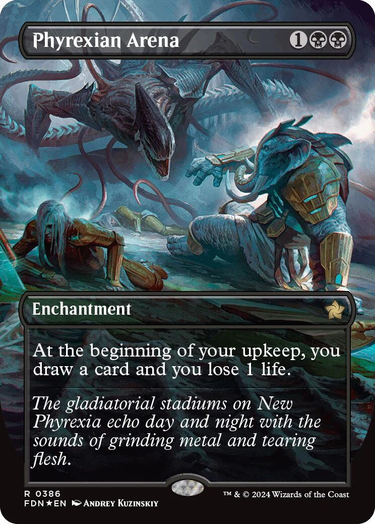 Phyrexian Arena (Borderless) (Mana Foil) (386) (Foundations)