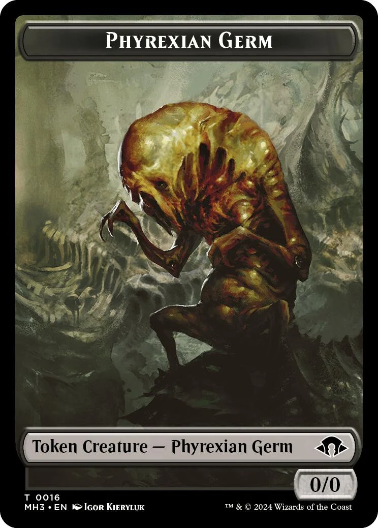 Phyrexian Germ // Emblem - Tamiyo, Seasoned Scholar Double-Sided Token (16 // 35) (Modern Horizons 3)